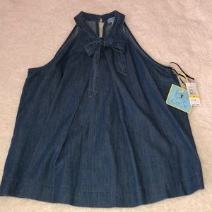 NWT Denim bow tank top